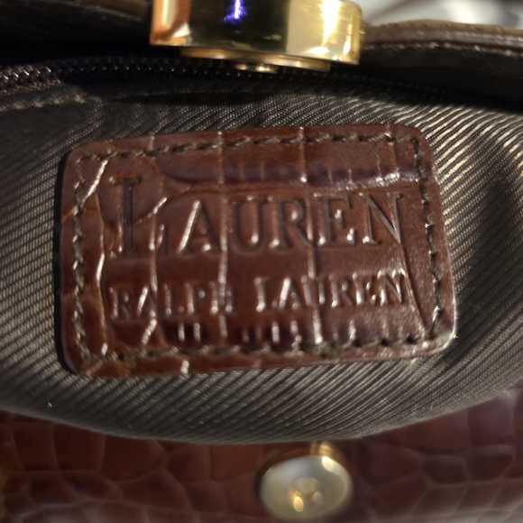 Ralph Lauren Dark Brown Crocodile Shoulder Bag - Picture 7 of 11